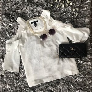 Cold Shoulder White Top